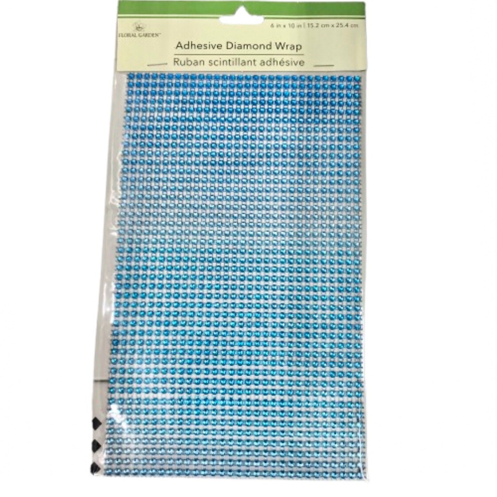 🔥$3🔥NEW FLORAL GARDEN Adhesive Diamond Wrap Blue, 2 Sheets, 6” x 10” Sheet